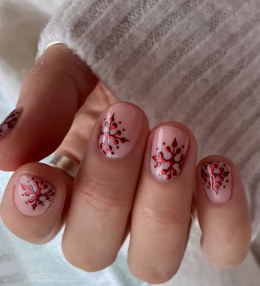 Ruby Chrome Snowflakes